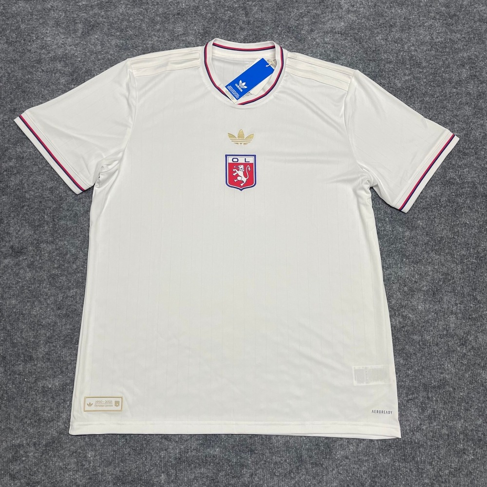 Olympique Lyonnais Jersey Mens Medium White 75th Anniversary Les Gones Legacy